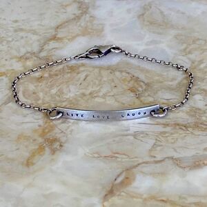 MJI 925 Sterling Silver Live Love Laugh ID Bracelet